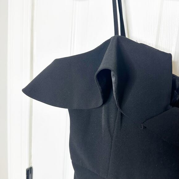 Bardot Size US 8/Medium Black Ruffle Sheath Midi Dress - Picture 3 of 8